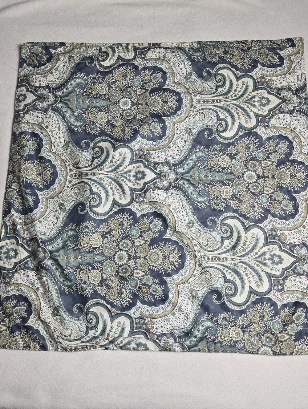 Pottery Barn Jordana Paisley Percale Pillow Shams Featuring Blue Floral Paisley